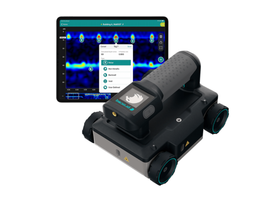 GP8000 Radar GPR portátil para betão. Inspecções de betão e imagiologia estrutural mais rápidas e fáceis com a tecnologia de radar de penetração no solo SFCW